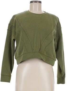 Sweat & Milk Cropped Olive Green Sweatshirt zippers 4 easy access nursing mommas